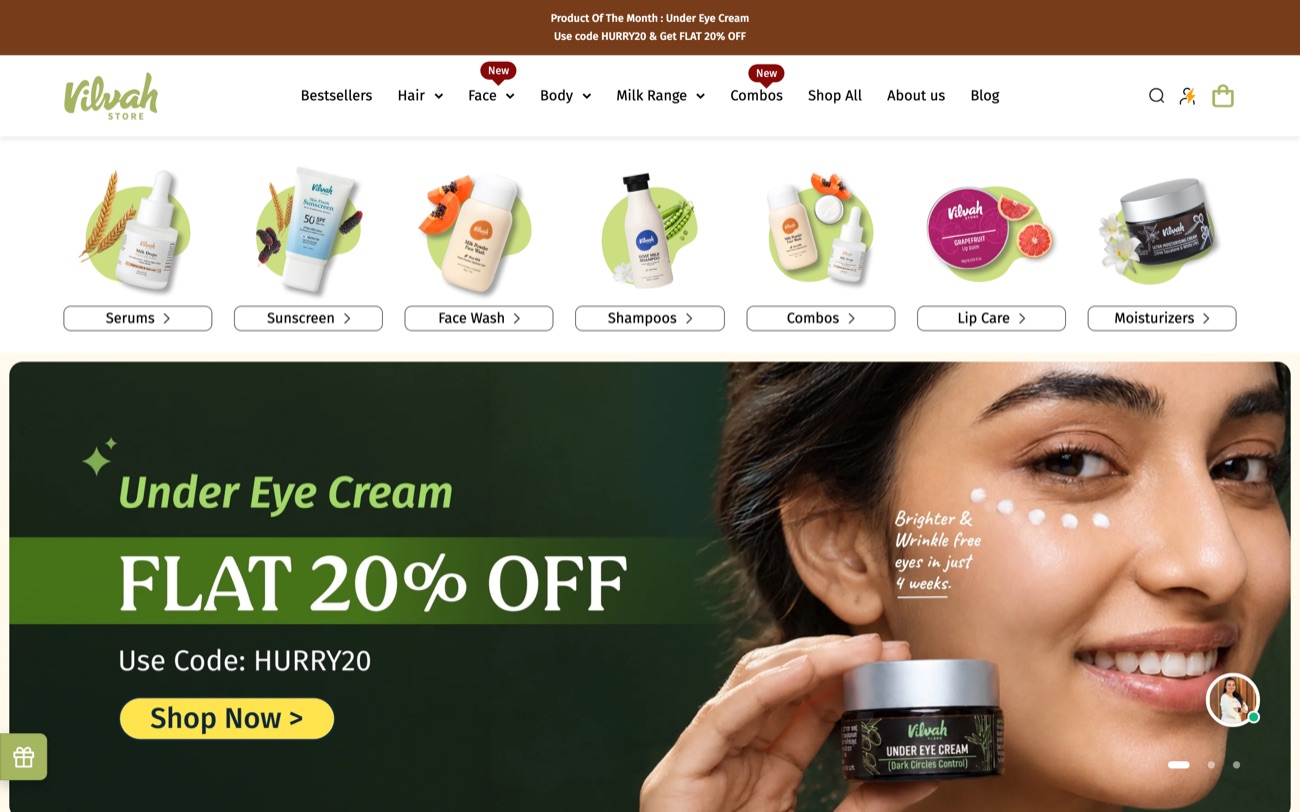 Vilvah — a Shopify store designed and built by Cobay