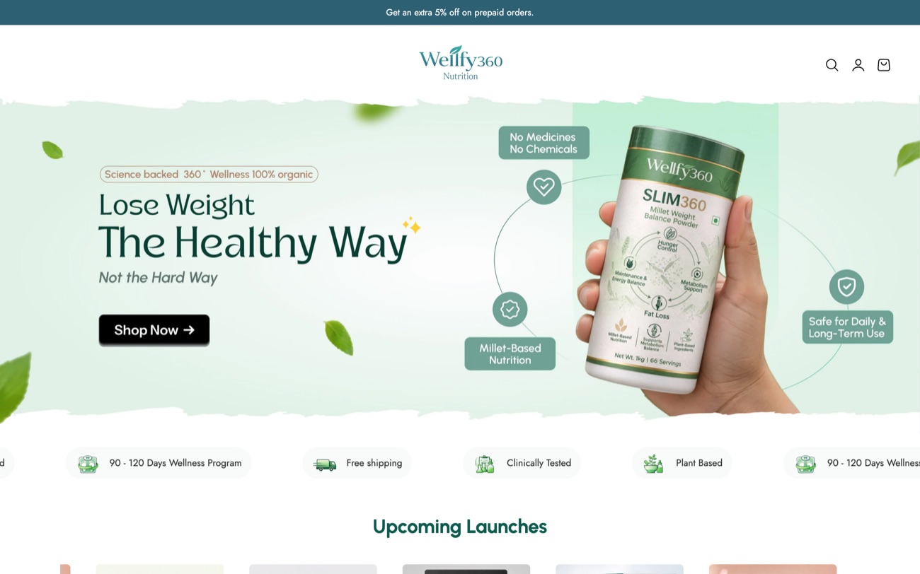 Wellfy360 — a Shopify store designed and built by Cobay